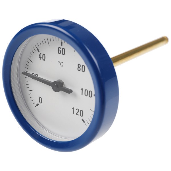 Weishaupt Thermometer blau 0 -120º C.  Loebbeshop Heizung und Ersatzteile  online einkaufen