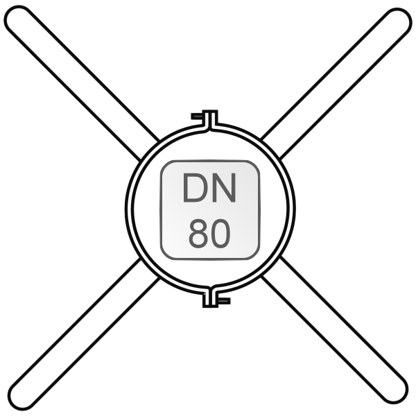 Abstandhalter PP DN80 für starres und flexibles Rohr