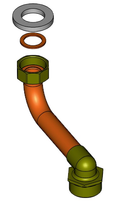 Bild von Anschlussrohr Heizungsrücklauf 45/60kW